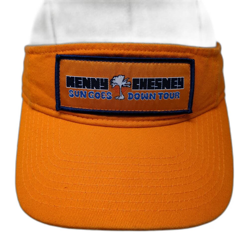 Kenny Chesney Sun Goes Down Tour Visor Hat Orange OSFM No Shoes Nation Cotton